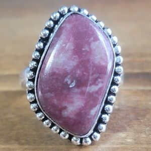 Womens Size 6 Ring Pink Zoisite Gemstone 925 Silver Jewelry Womens Boho Style